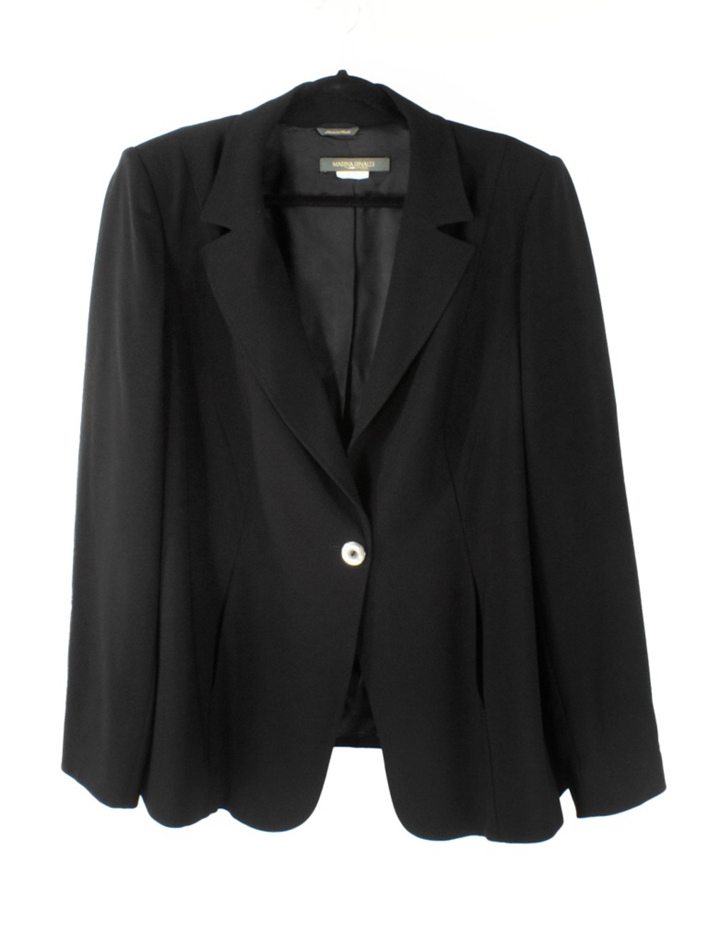 Marina Rinaldi by MaxMara Black One Button Classic Blazer Jacket